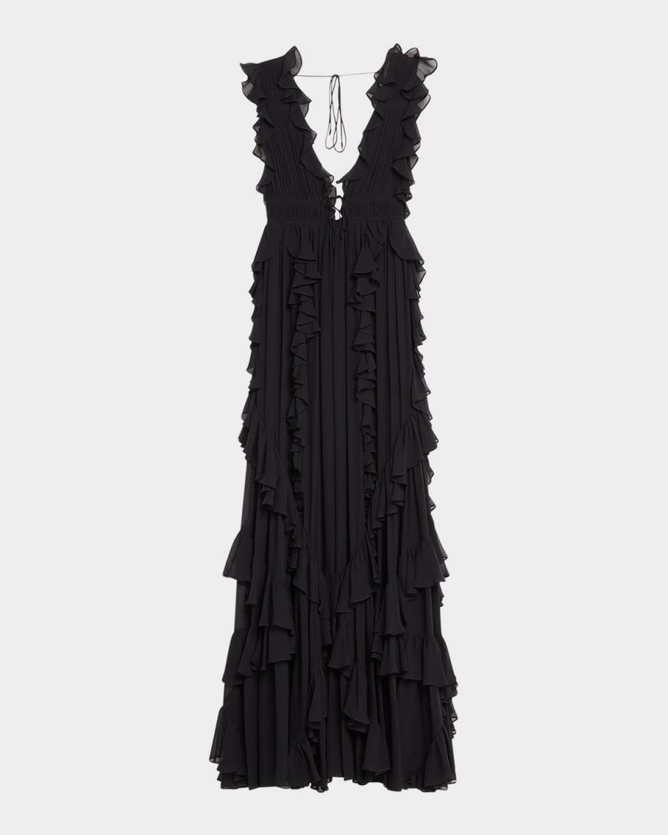Florella Ruffled Silk Gown